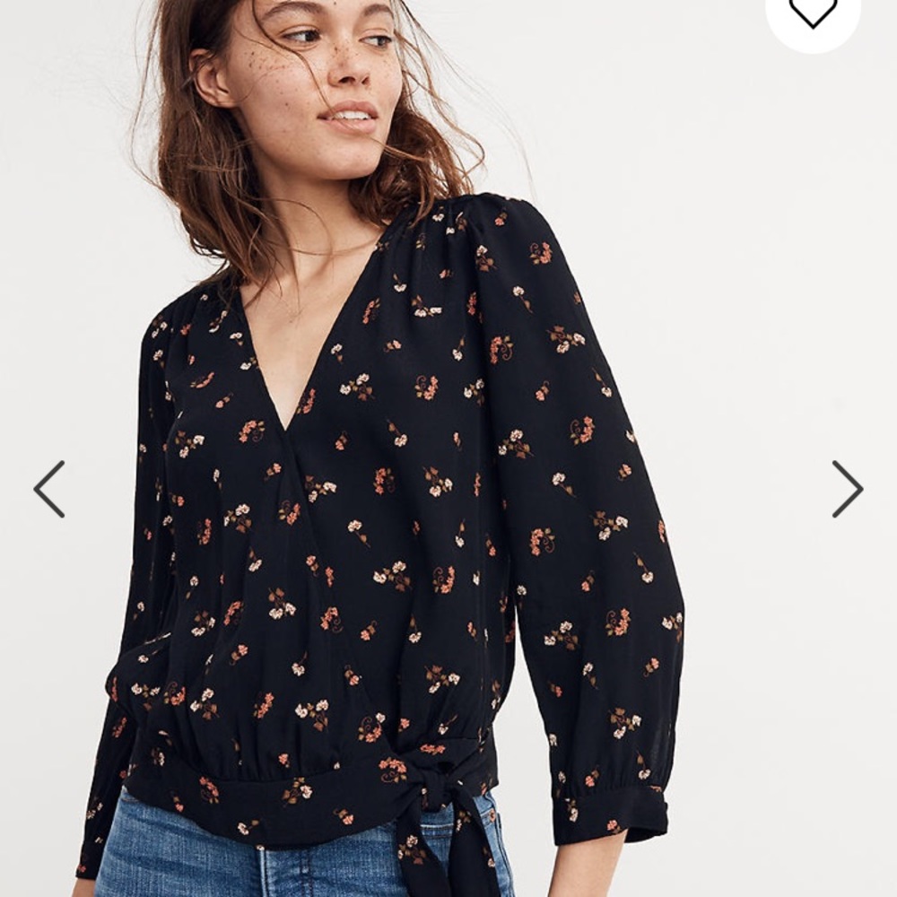 Madewell Wrap Top Flower Toss